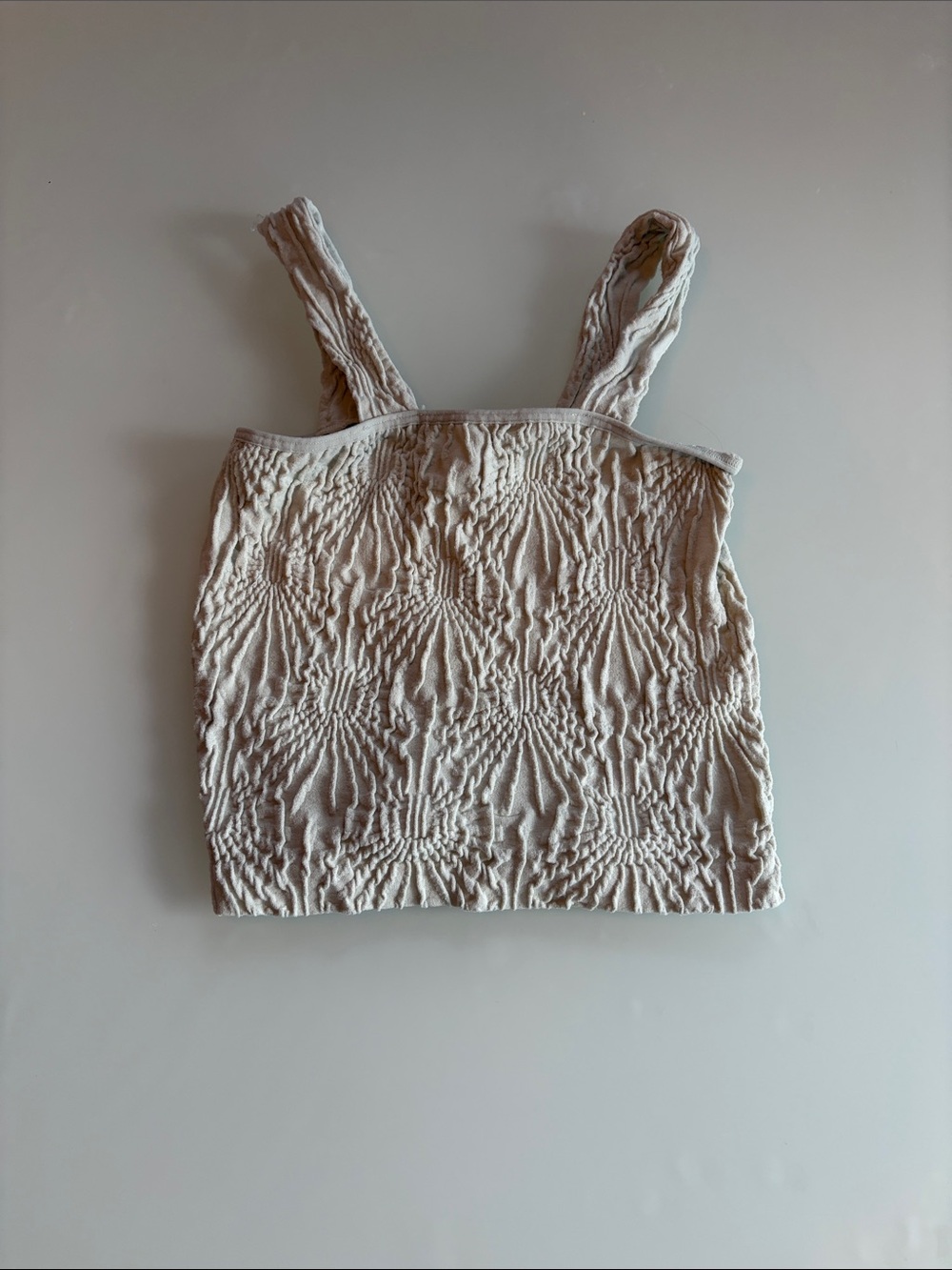 Treasure & Bond Cream Smocked Square-Neck Tank